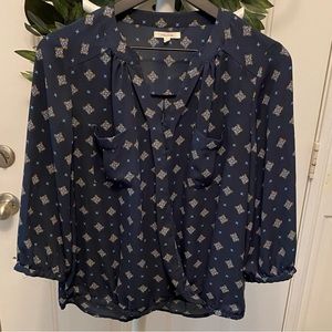 Maurices Geometric Print Wrap Top M